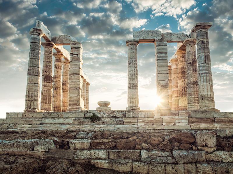 temple poseidon sounio sunset